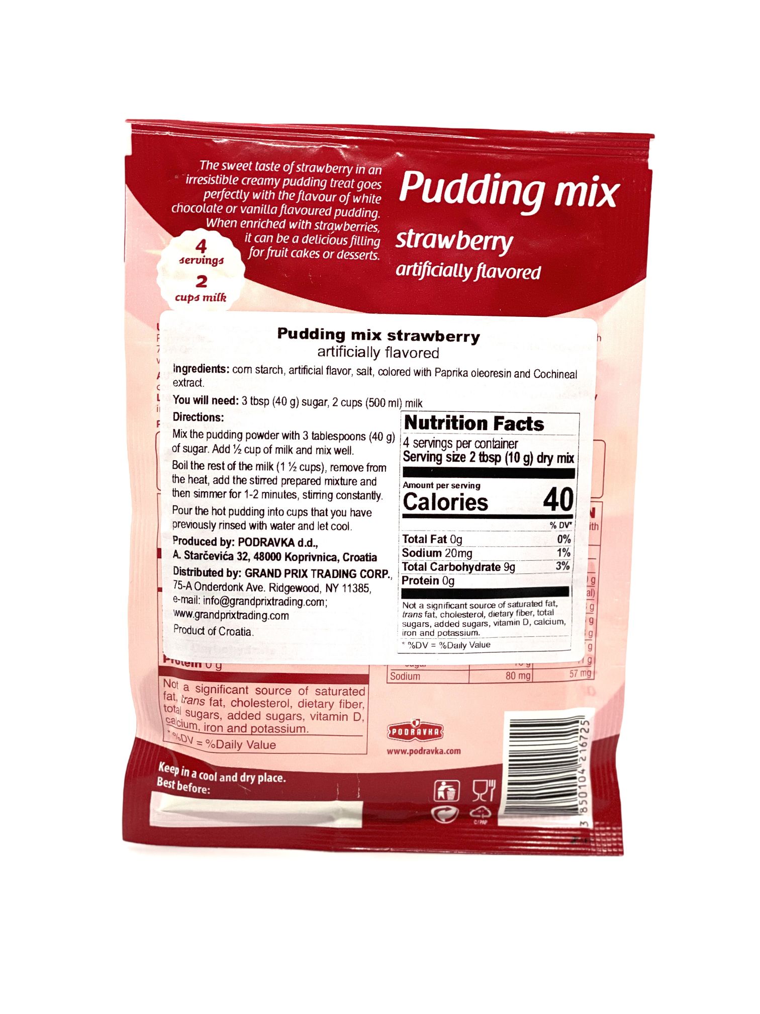 Baking ingredients Gelatin & Pudding STRAWBERRY PUDDING MIX